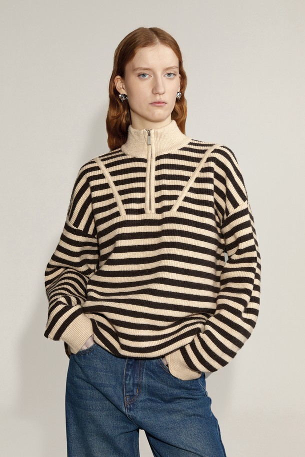 PIASTUDIO - 스웨터 - BA_Vintage striped wool knit sweater