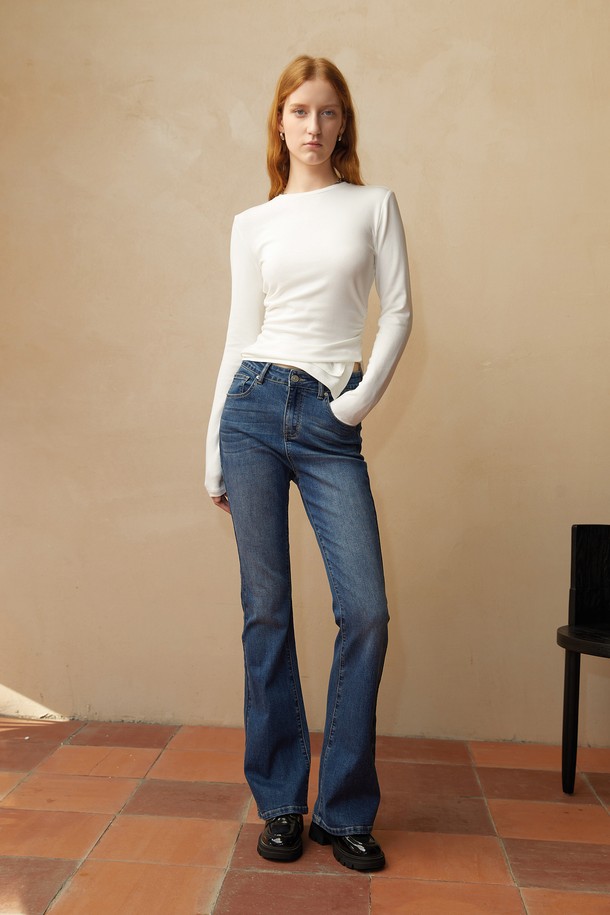 PIASTUDIO - 데님 - BA_High waist boot-cut denim pants