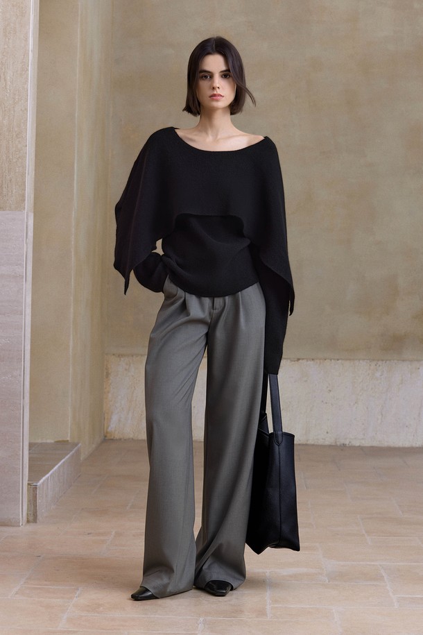 YYIAM - 롱/미디팬츠 - YY_Commuter wide-leg long pants