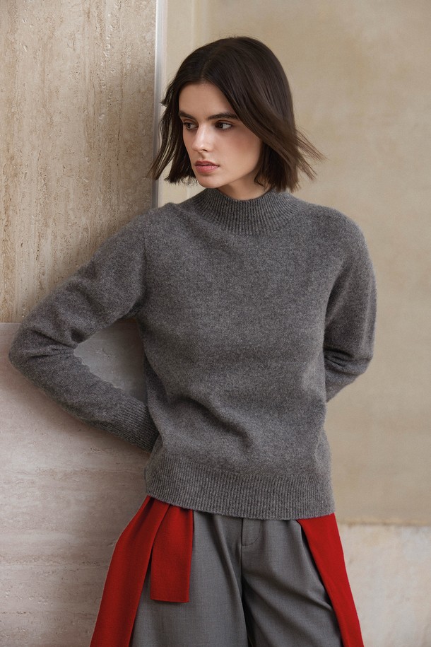 YYIAM - 터틀넥 - YY_Wool half-turtleneck knit top_5color