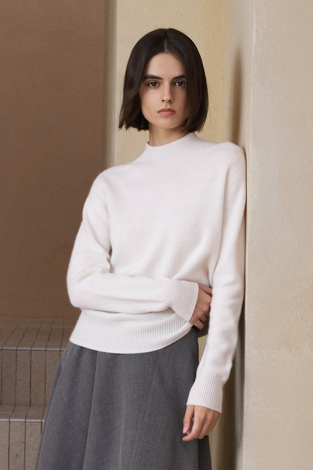 YYIAM - 터틀넥 - YY_Wool half-turtleneck knit top_5color