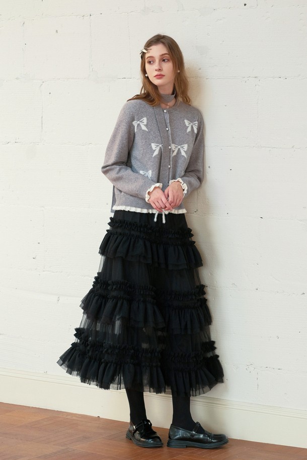 Cest Moidew - 롱스커트 - Cest_Lace layered banding cake skirt