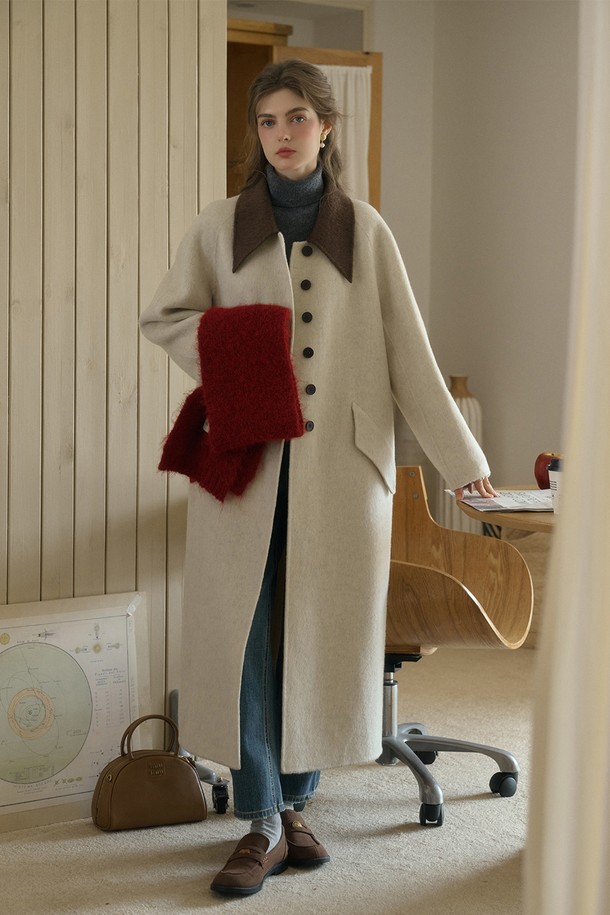 Simple Retro - 코트 - SR_Adorable wool long coat_2color