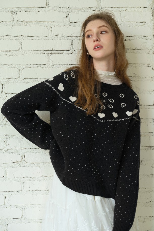 Cest Moidew - 스웨터 - Cest_Dot pattern pullover knit sweater