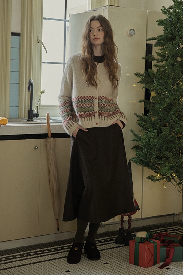 Proud Mary - 롱스커트 - PM_Winter flared wool long skirt