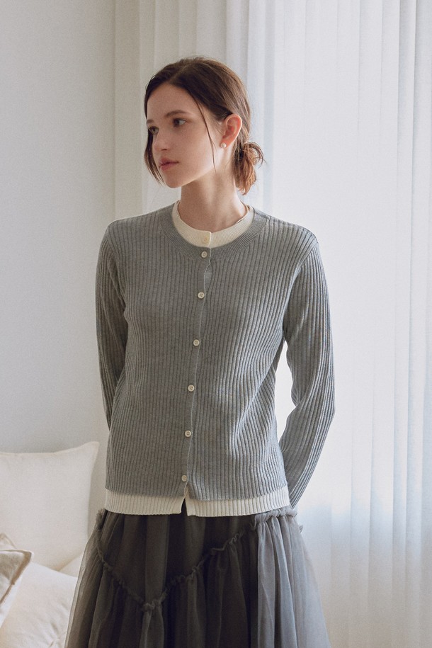 itte - 가디건 - IT_Fake two-piece button cardigan