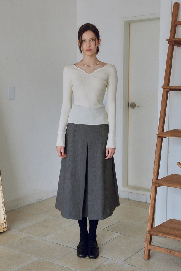 itte - 롱스커트 - IT_Solid color tuck skirt_2color