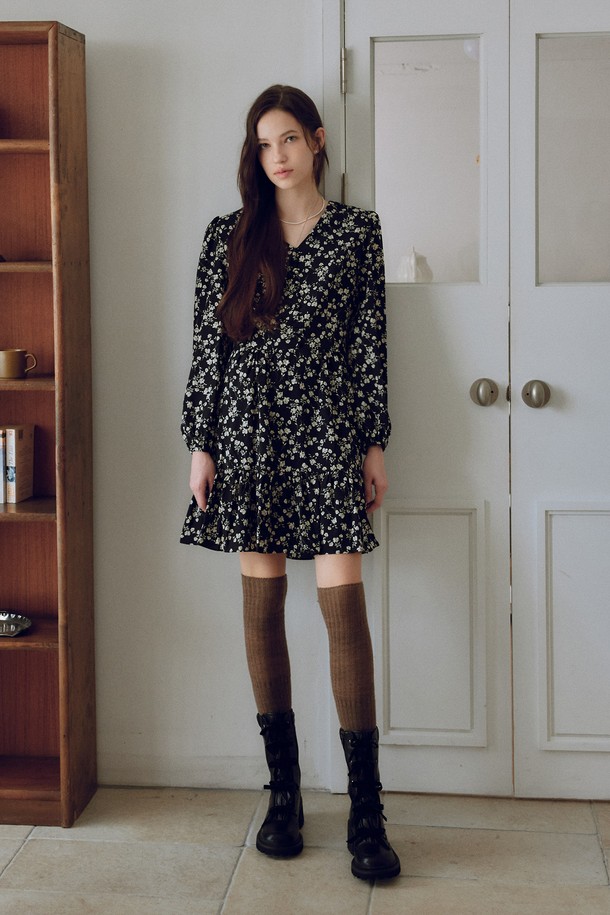 itte - 긴소매 원피스 - IT_Floral puff long sleeve dress