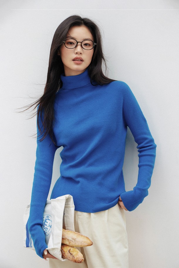 LANGSON - 터틀넥 - LS_Turtleneck slim knit top_3color