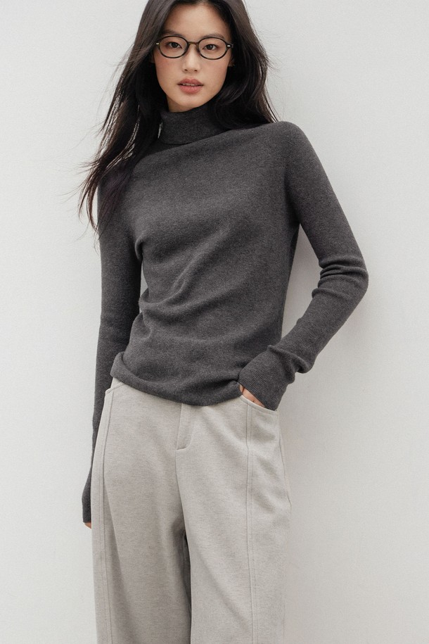 LANGSON - 터틀넥 - LS_Turtleneck slim knit top_3color