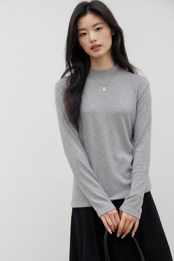 LANGSON - 터틀넥 - LS_Semi turtleneck slim knit top_4color