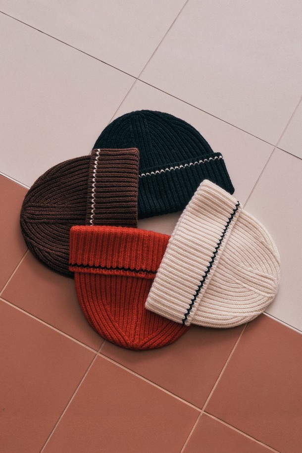 Aei&Rei - 모자 - AR_Solid color line knitted hat_4color