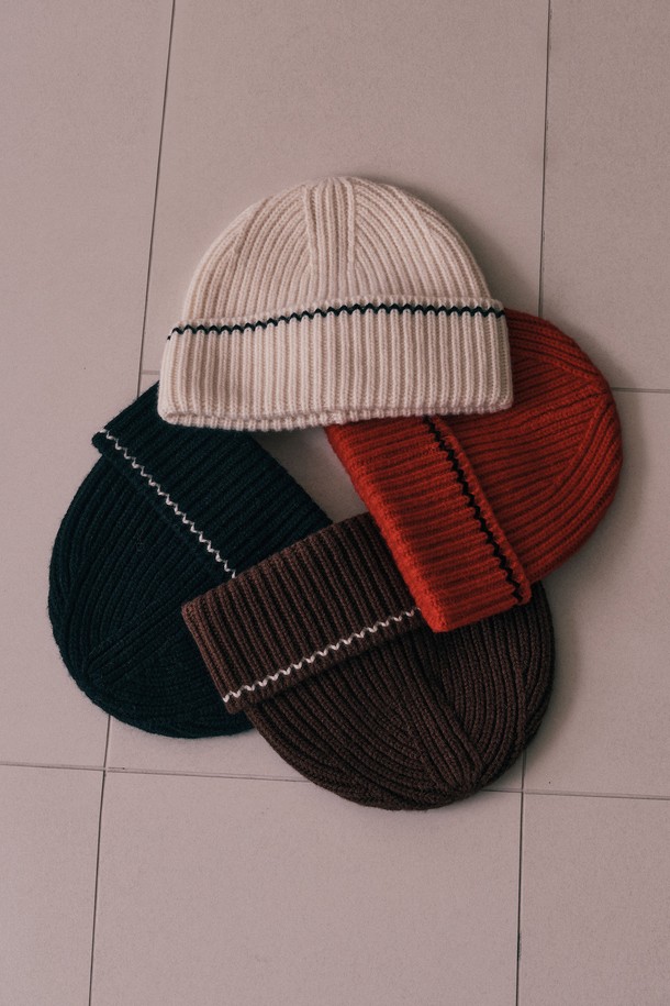 Aei&Rei - 모자 - AR_Solid color line knitted hat_4color