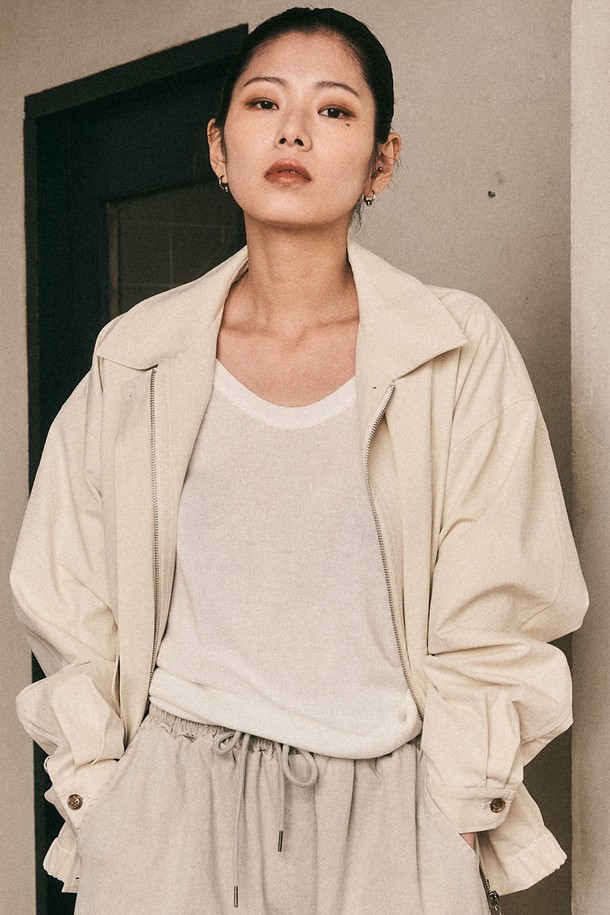 Aei&Rei - 자켓 - AR_Soft Cotton Collar Blouson jacket_IVORY