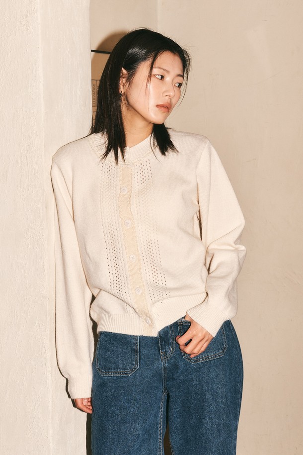 Aei&Rei - 가디건 - AR_Lace knit cardigan_2color