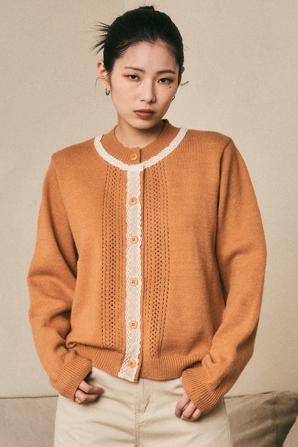 Aei&Rei - 가디건 - AR_Lace knit cardigan_2color