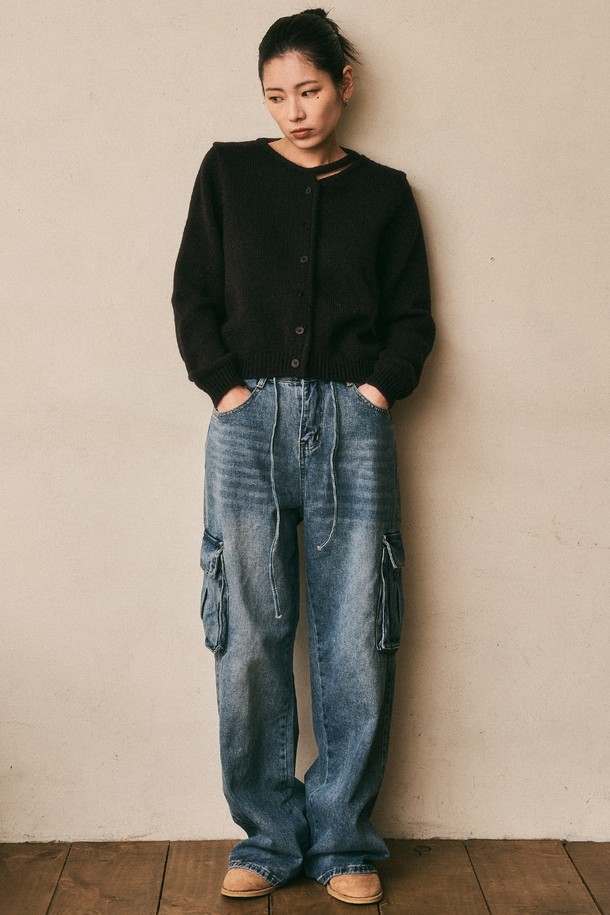 Aei&Rei - 데님 - AR_Big pockets denim pants_2color