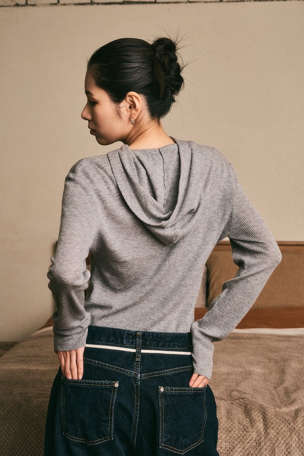 Aei&Rei - 스웨터 - AR_Simple hooded knit top_3color