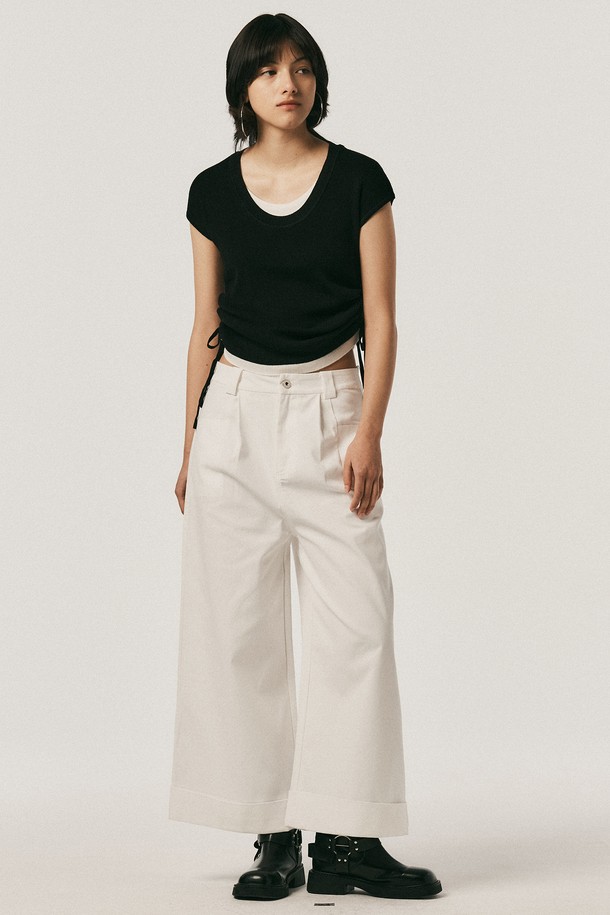 Aei&Rei - 롱/미디팬츠 - AR_Tuck wide pants_3color