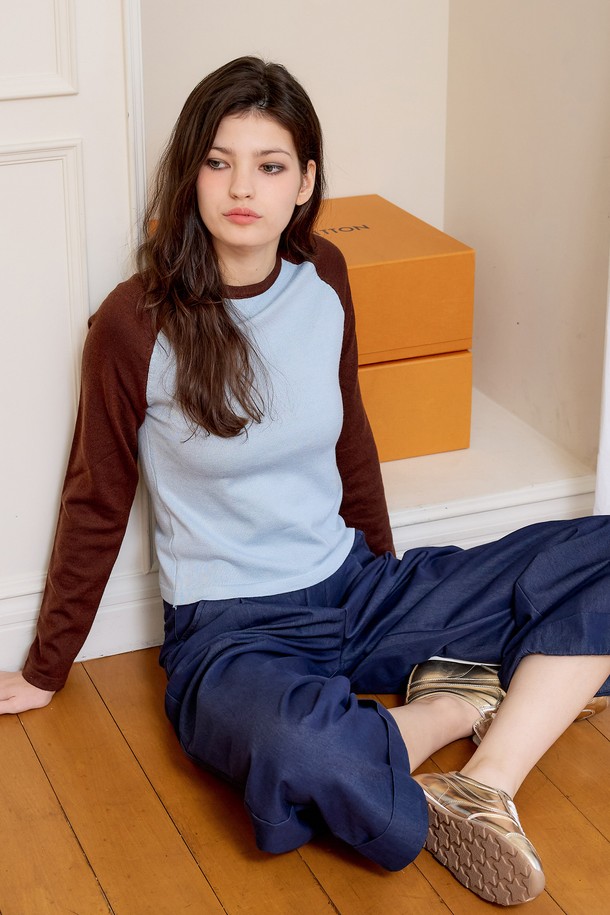 Aei&Rei - 긴소매 티셔츠 - AR_American classic knit top_2color