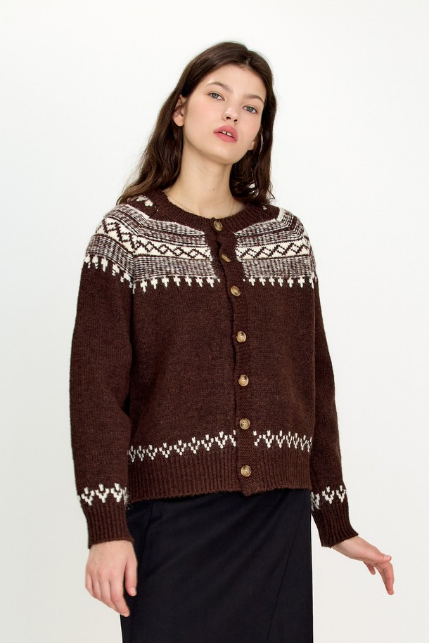 Aei&Rei - 가디건 - AR_Nordic totem cardigan_2color