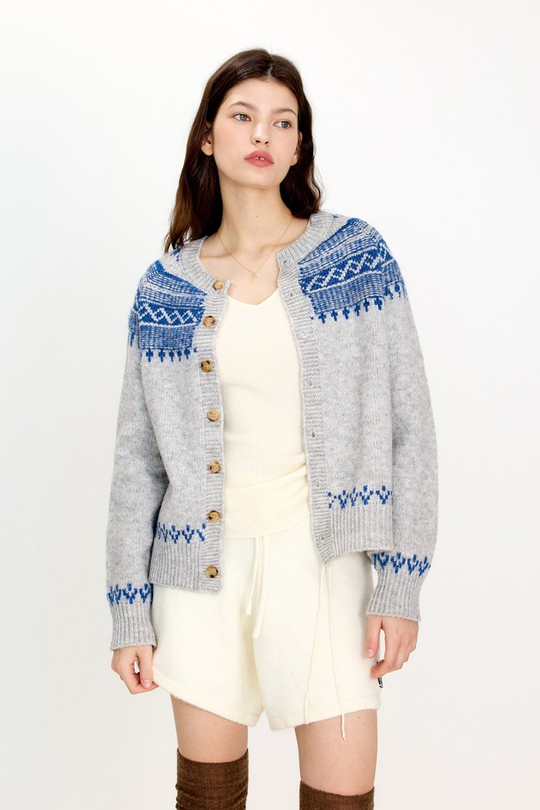 Aei&Rei - 가디건 - AR_Nordic totem cardigan_2color