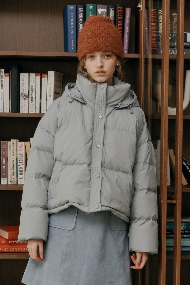 DUNDROP - 패딩 - DD_Sky blue hoodie duck down jacket