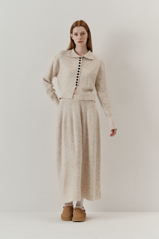 WE'DEE - 셋업 - WD_Button neck cardigan skirt set_2color