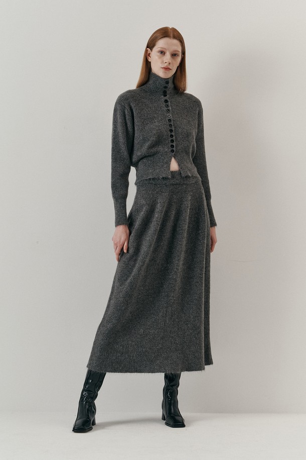 WE'DEE - 셋업 - WD_Button neck cardigan skirt set_2color