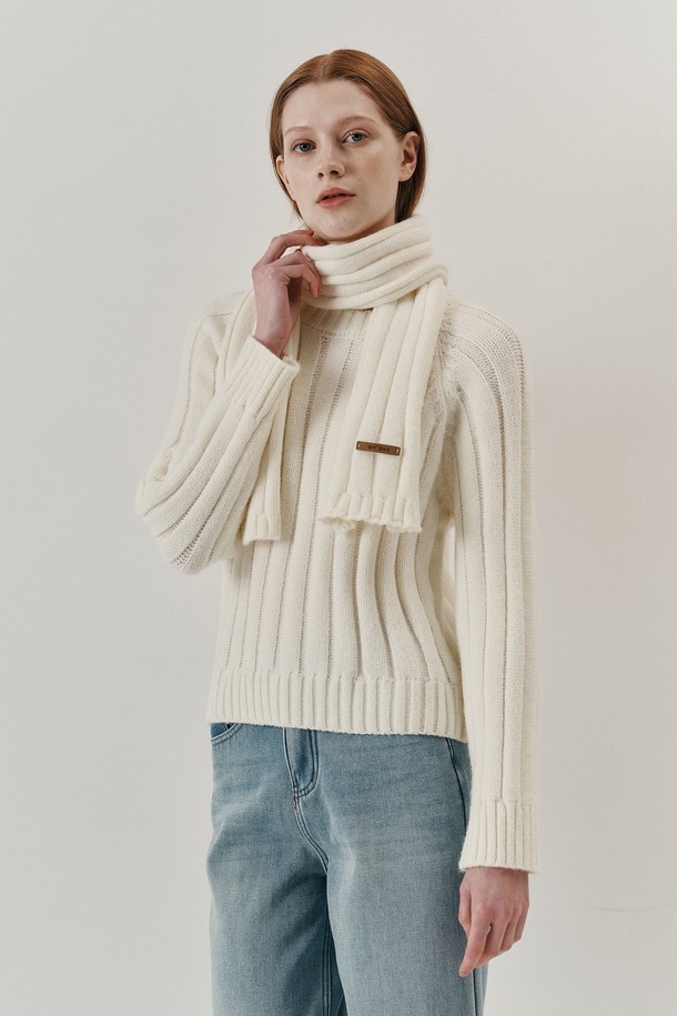 WE'DEE - 스웨터 - WD_Winter muffler and knit set_IVORY