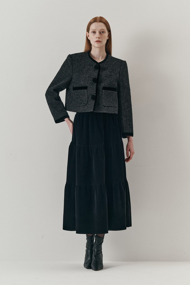 WE'DEE - 셋업 - WD_Flower tweed jacket and skirt set