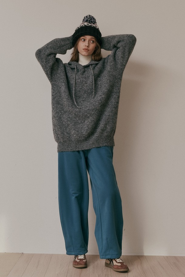 Aei&Rei - 롱/미디팬츠 - AR_Wide sweat banding pants_BLUE