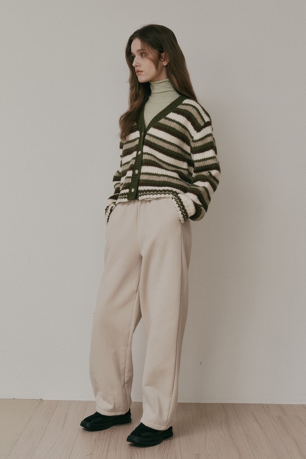 Aei&Rei - 롱/미디팬츠 - AR_Wide sweat banding pants_IVORY