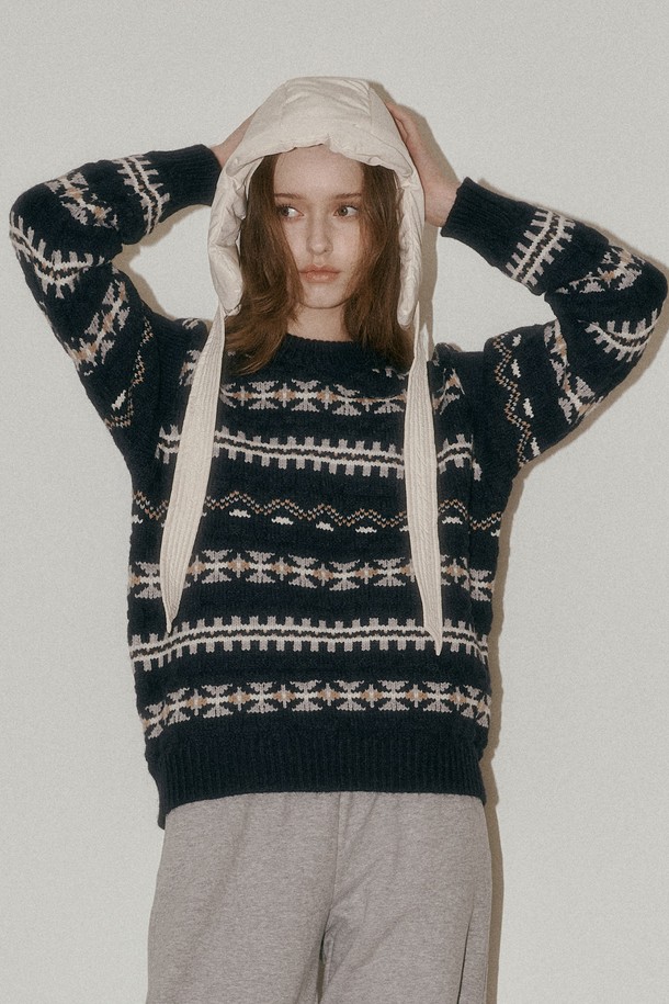 Aei&Rei - 스웨터 - AR_Triangle striped knit sweater