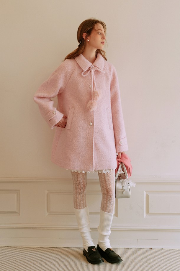 Cest Moidew - 코트 - Cest_Lovely pink wool mid length coat