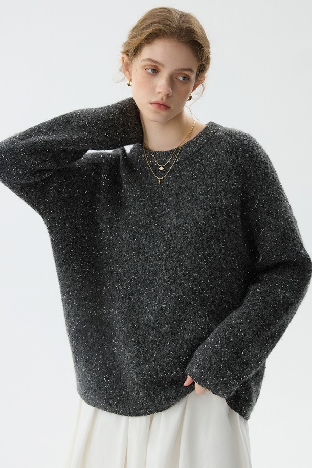 WE'DEE - 스웨터 - WD_Sequin round neck sweater