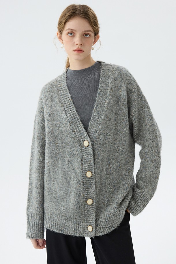 WE'DEE - 니트 / 가디건 - WD_Loose v-neck cardigan_2color