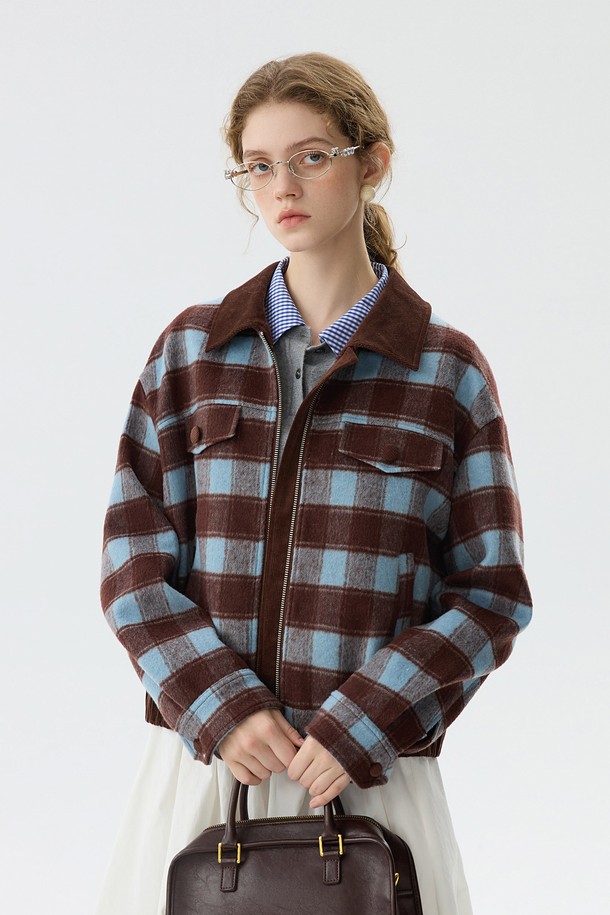 WE'DEE - 자켓 - WD_Plaid corduroy collar jacket