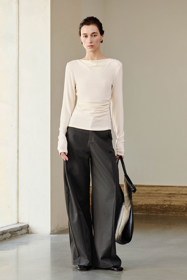 YYIAM - 롱/미디팬츠 - YY_Casual straight wide pants_2 color