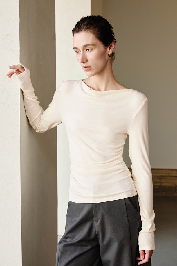 YYIAM - 스웨터 - YY_Waist tuck detail knit top_3 color