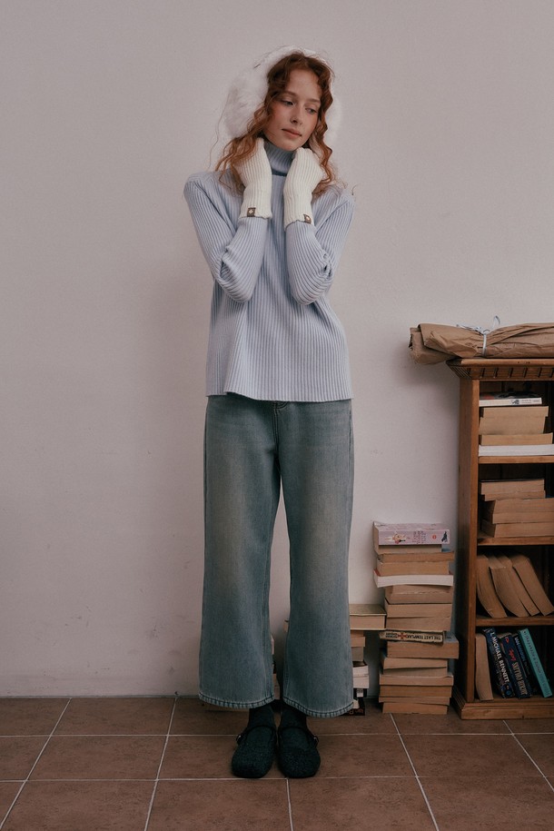 DUNDROP - 데님 - DD_Wide denim pants_BLUE