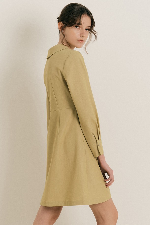 WE'DEE - 긴소매 원피스 - WD_Deconstructed shirt dress_YELLOW