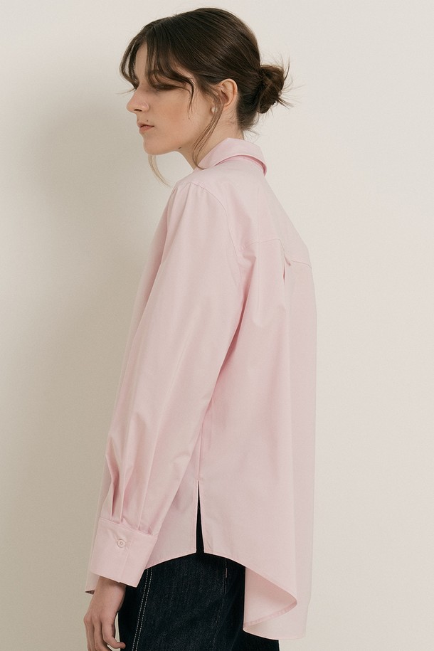 WE'DEE - 셔츠 - WD_Detachable tie cotton shirt_PINK