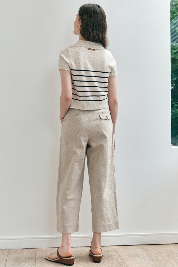 WE'DEE - 롱/미디팬츠 - WD_One tuck linen wide pants