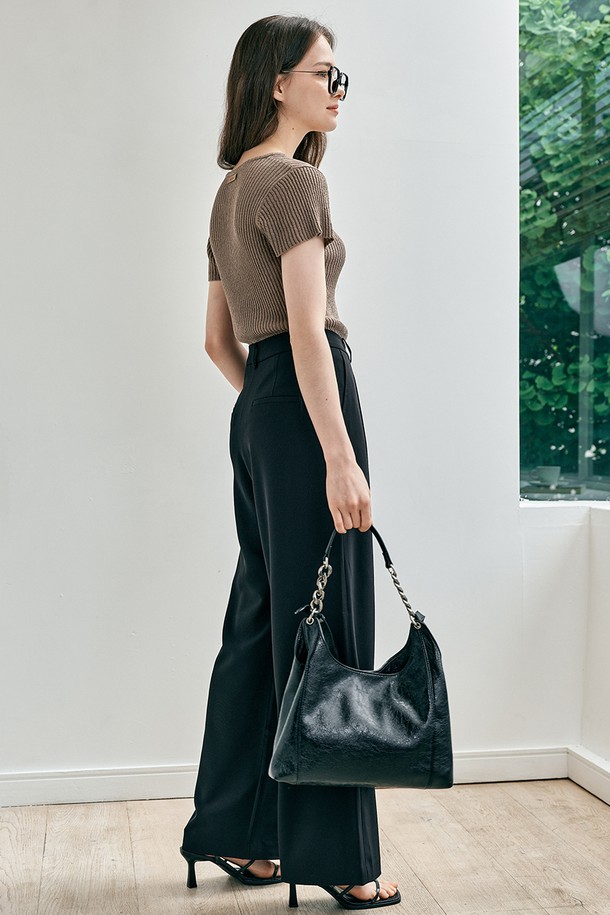 WE'DEE - 숄더백 - WD_Crumple shoulder bag_BLACK