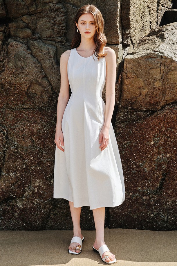 WE'DEE - 민소매 원피스 - WD_Temperament sleeveless dress_WHITE