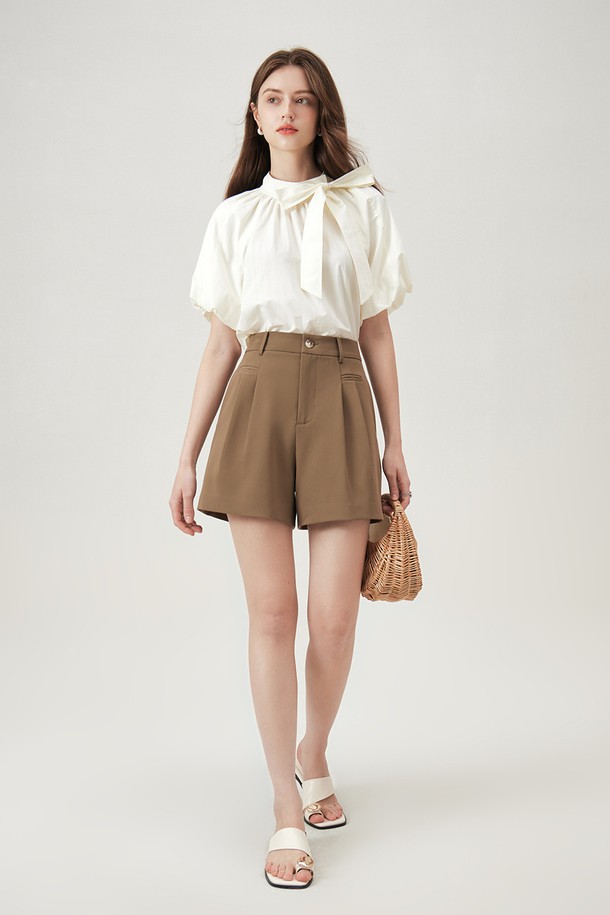 WE'DEE - 블라우스 - WD_Stand-up collar button blouse