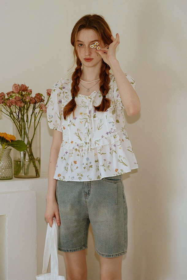 Cest Moidew - 블라우스 - Cest_Flower garden ruffled blouse