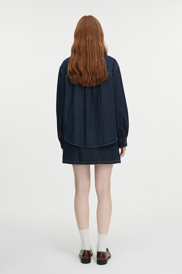 WE'DEE - 셔츠 - WD_Pleated ribbon denim shirt