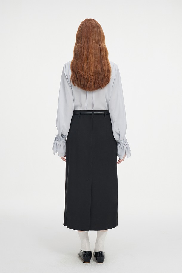 WE'DEE - 롱스커트 - WD_High waist back slit skirt